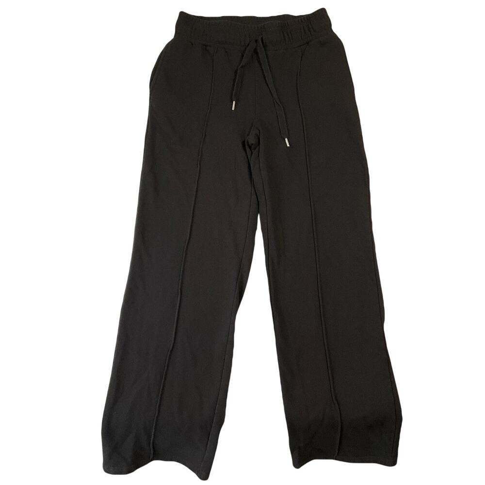 Juicy Couture Women Pants S Black Fleece 28" Inseam Drawstring Elastic Waist